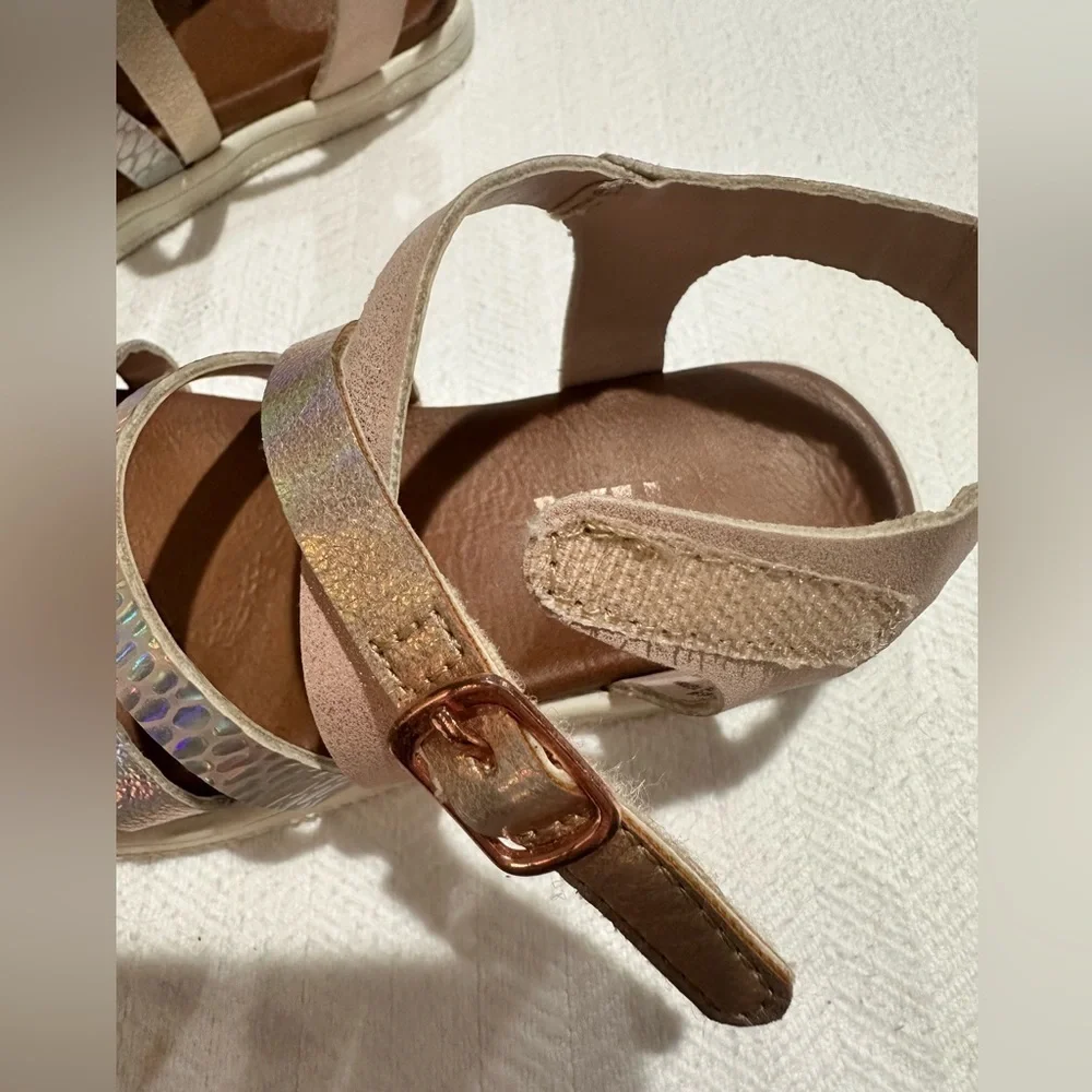 Mia Toddler Sandals Little Halsie Size 9 Dusty Pink and Silver